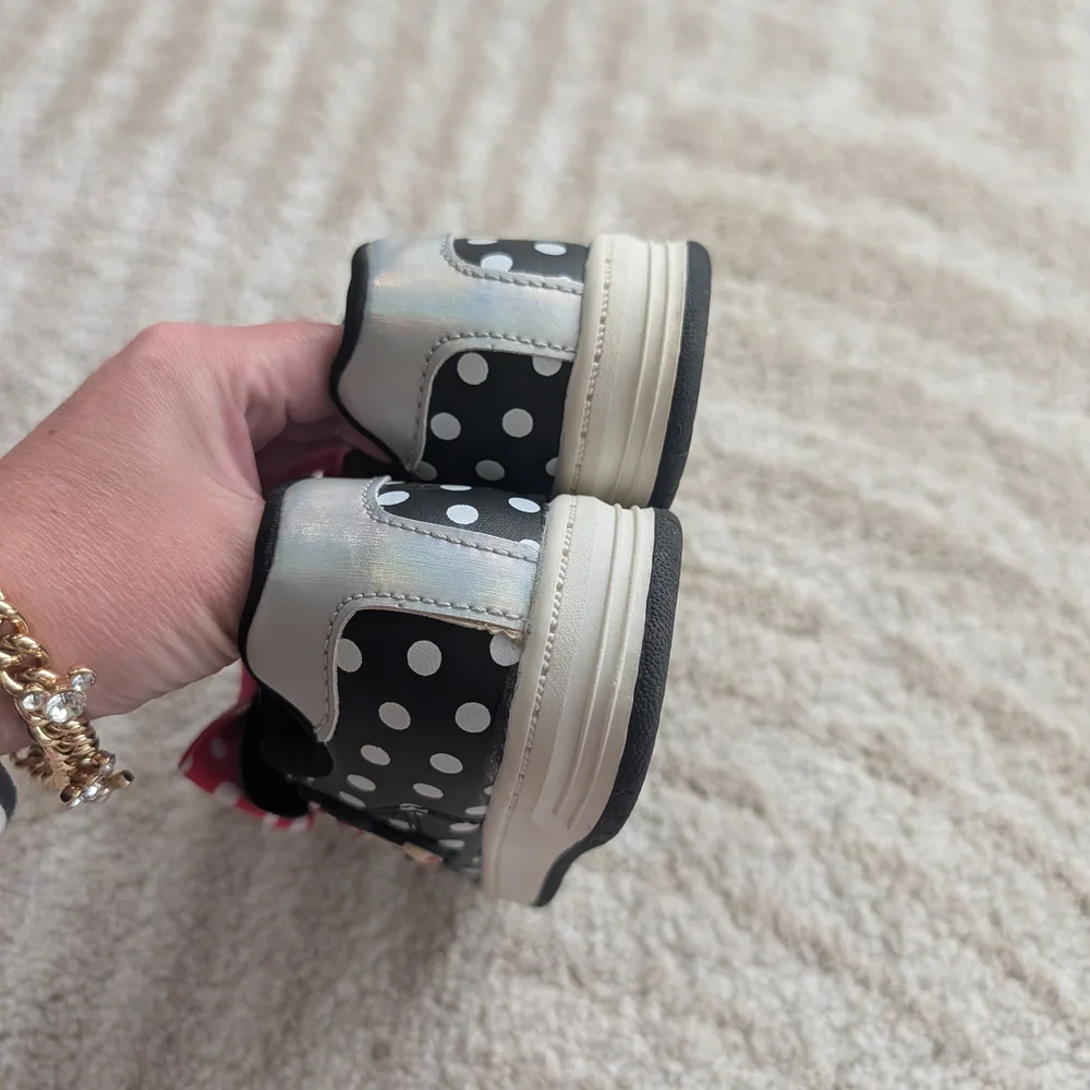 Polka Dot Kids Shoes with Red Bow